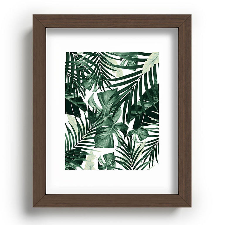 Tropical Jungle Leaves 4 Recessed Framing Rectangle