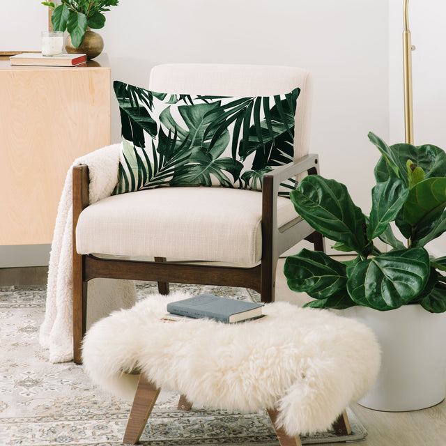 TROPICAL JUNGLE LEAVES 4 THROW PILLOW