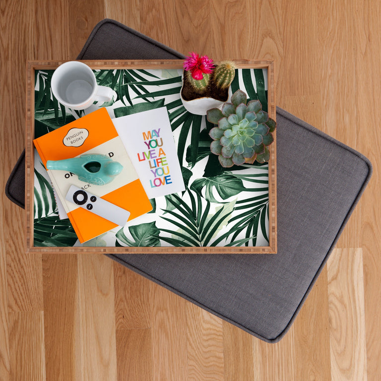 TROPICAL JUNGLE LEAVES 4 RECTANGULAR TRAY
