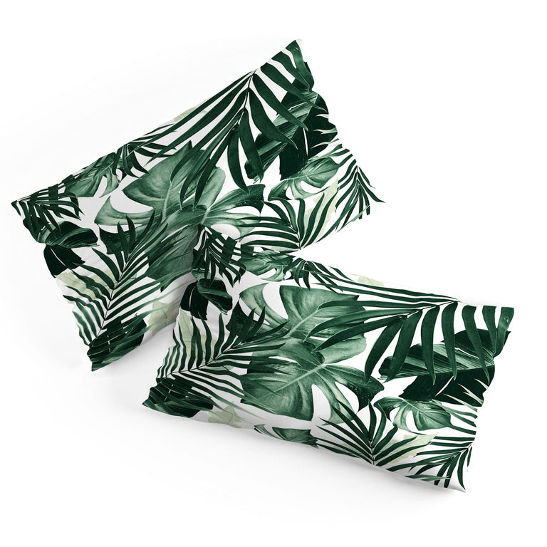 TROPICAL JUNGLE LEAVES 4 PILLOW SHAMS