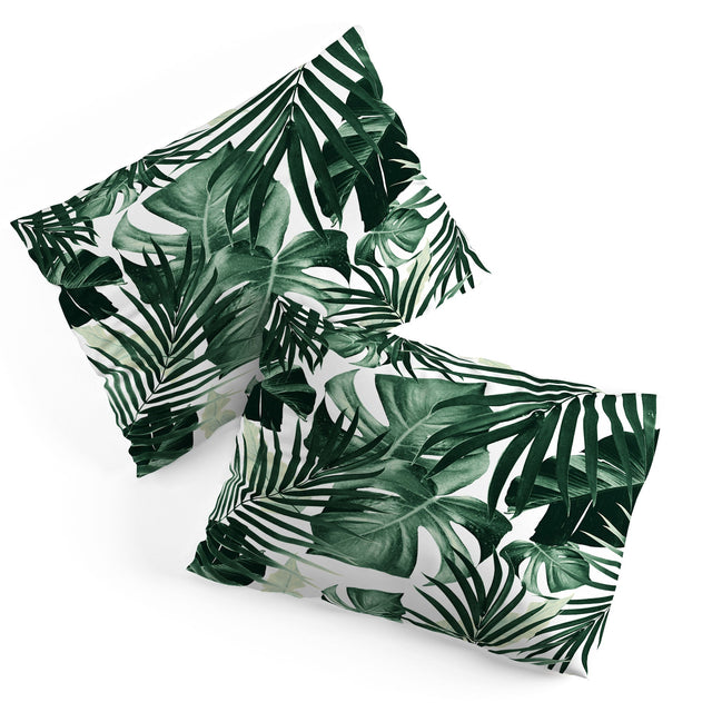 TROPICAL JUNGLE LEAVES 4 PILLOW SHAMS