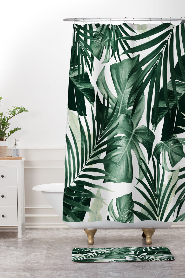 ANITAS BELLAS ARTWORK TROPICAL JUNGLE LEAVES 4 MEMORY FOAM BATH MAT