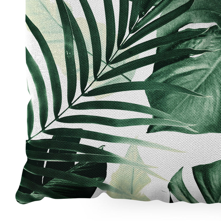 Tropical Jungle Leaves 4 Floor Pillow Square