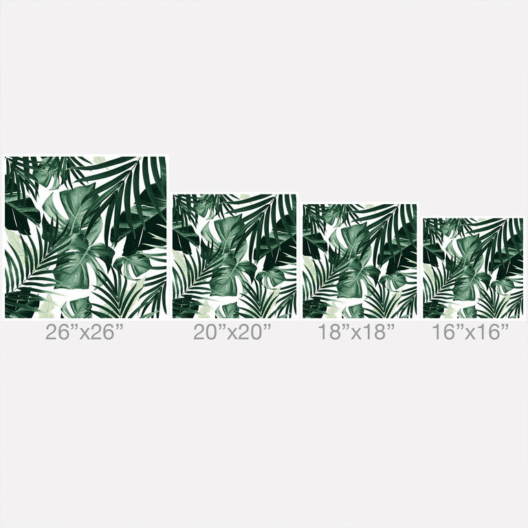 TROPICAL JUNGLE LEAVES 4 THROW PILLOW