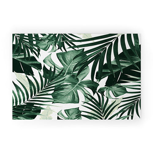 Tropical Jungle Leaves 4 Welcome Mat