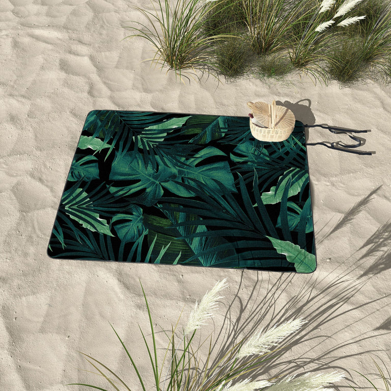 Tropical Jungle Night 1 Picnic Blanket