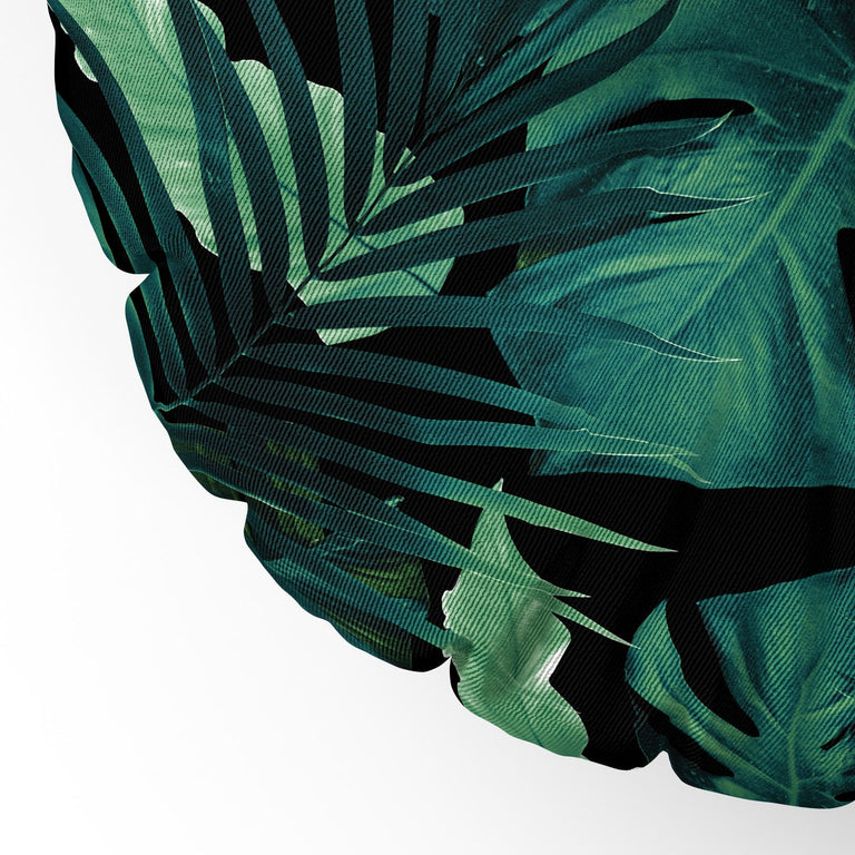 Tropical Jungle Night 1 Floor Pillow Round