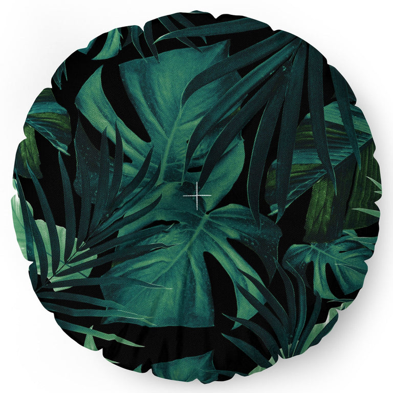 Tropical Jungle Night 1 Floor Pillow Round