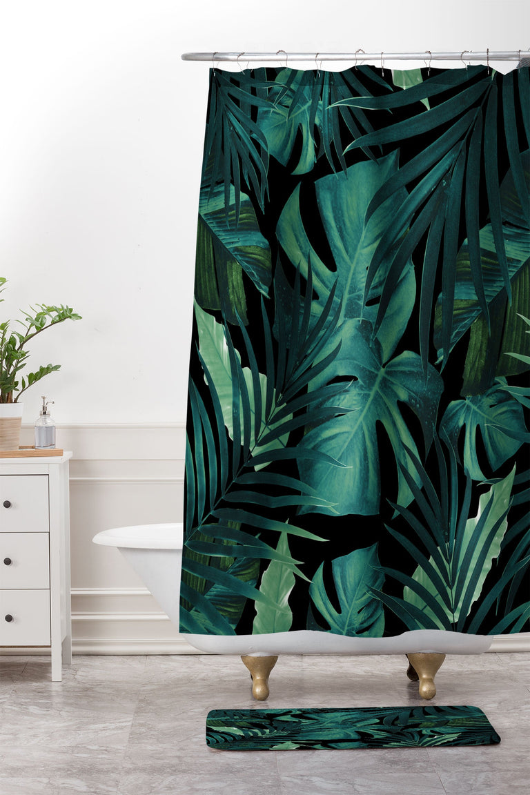 ANITAS BELLAS ARTWORK TROPICAL JUNGLE NIGHT 1 MEMORY FOAM BATH MAT