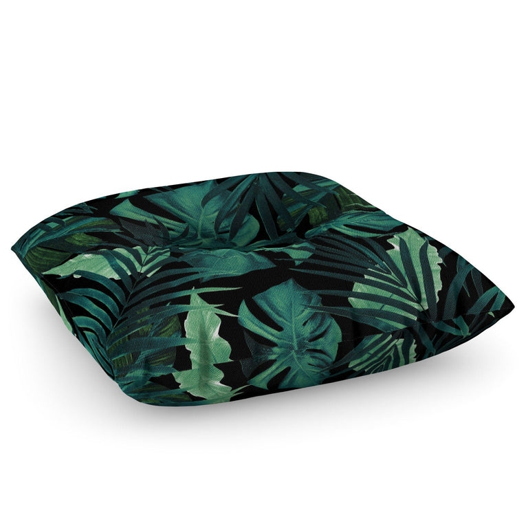 Tropical Jungle Night 1 Floor Pillow Square