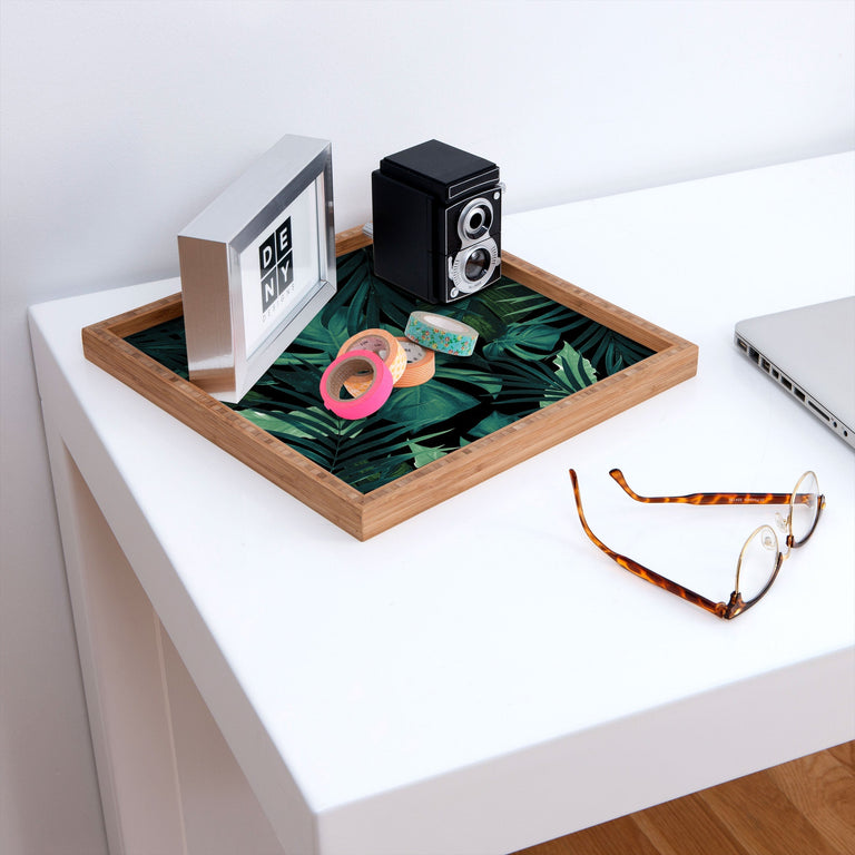 TROPICAL JUNGLE NIGHT 1 SQUARE TRAY