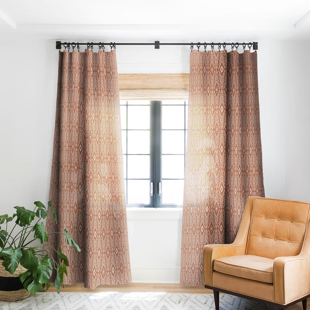 BOHEMIAN DIAMONDS CLAY BLACKOUT NON REPEAT WINDOW CURTAIN