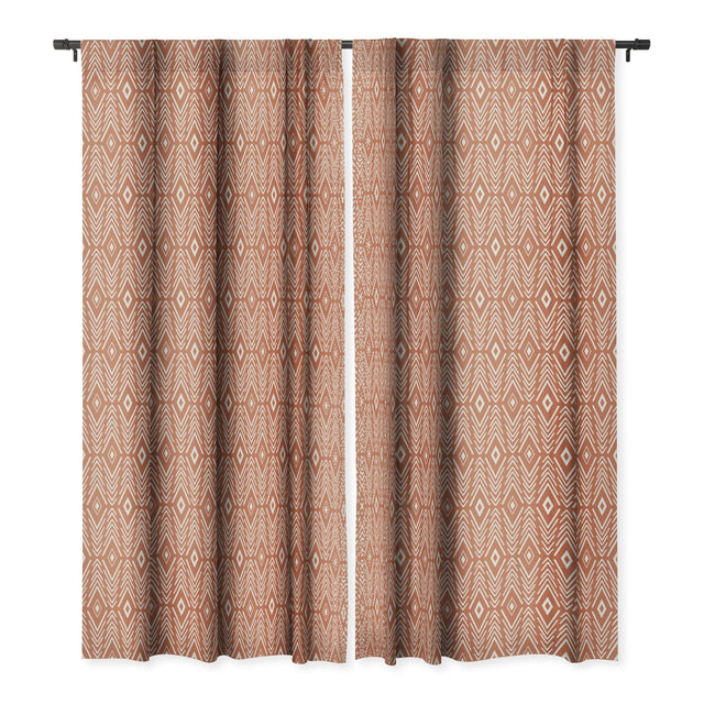 BOHEMIAN DIAMONDS CLAY BLACKOUT NON REPEAT WINDOW CURTAIN