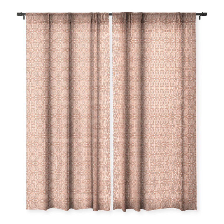 BOHEMIAN DIAMONDS CLAY SHEER WINDOW CURTAIN