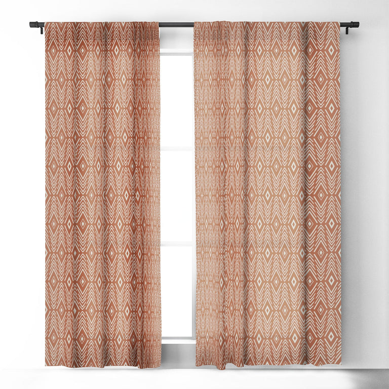 BOHEMIAN DIAMONDS CLAY BLACKOUT NON REPEAT WINDOW CURTAIN
