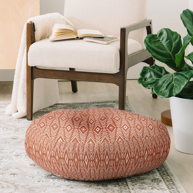 Bohemian Diamonds Clay Floor Pillow Round