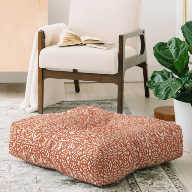 Bohemian Diamonds Clay Floor Pillow Square