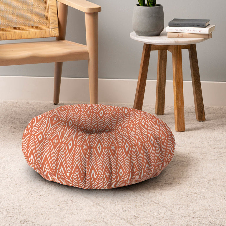 Bohemian Diamonds Clay Floor Pillow Round