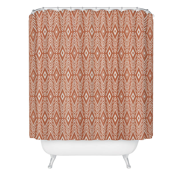 AVENIE BOHEMIAN DIAMONDS CLAY SHOWER CURTAIN