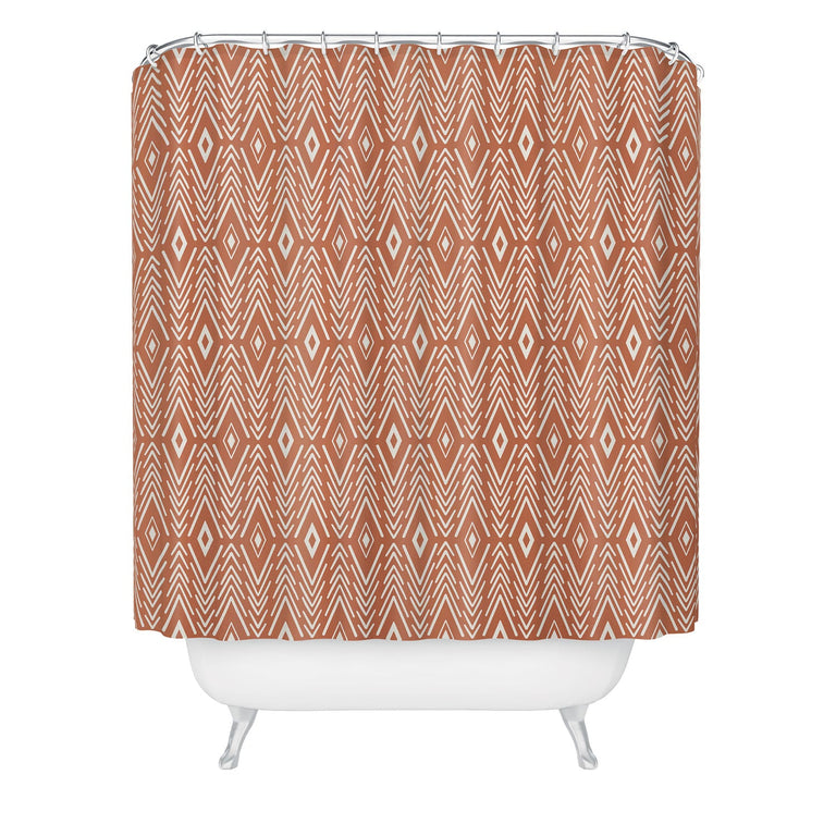 AVENIE BOHEMIAN DIAMONDS CLAY SHOWER CURTAIN