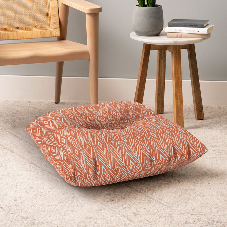 Bohemian Diamonds Clay Floor Pillow Square