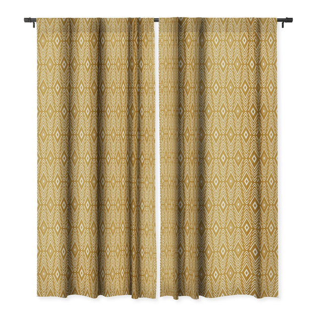 BOHEMIAN DIAMONDS HONEY BLACKOUT NON REPEAT WINDOW CURTAIN