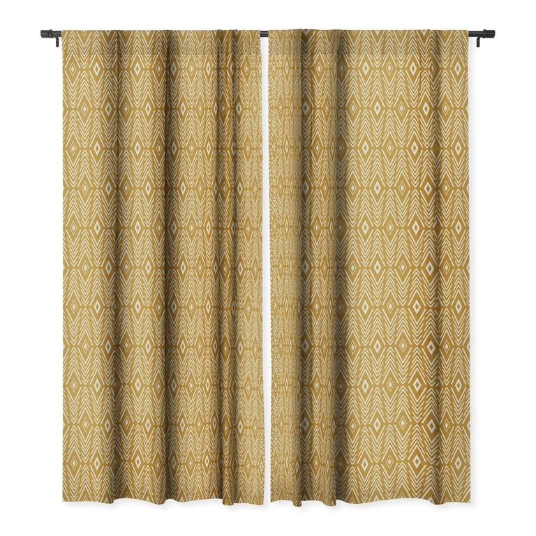 BOHEMIAN DIAMONDS HONEY BLACKOUT NON REPEAT WINDOW CURTAIN