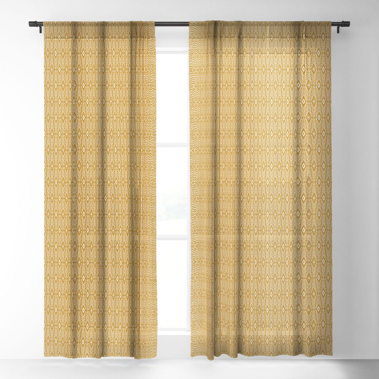 BOHEMIAN DIAMONDS HONEY SHEER WINDOW CURTAIN