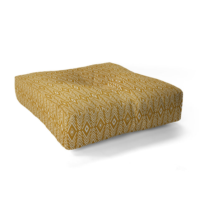 Bohemian Diamonds Honey Floor Pillow Square