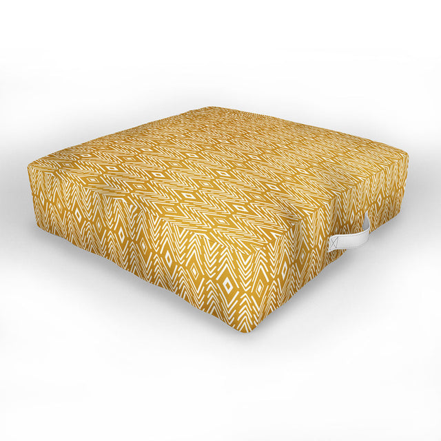 Bohemian Diamonds Honey Outdoor Floor Cushion