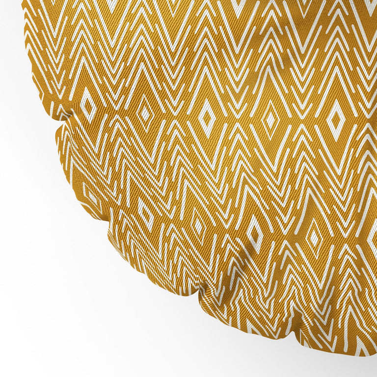 Bohemian Diamonds Honey Floor Pillow Round