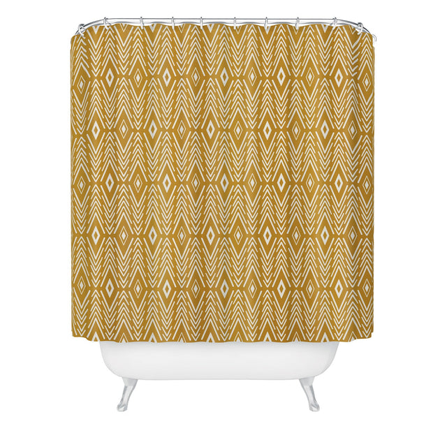 AVENIE BOHEMIAN DIAMONDS HONEY SHOWER CURTAIN