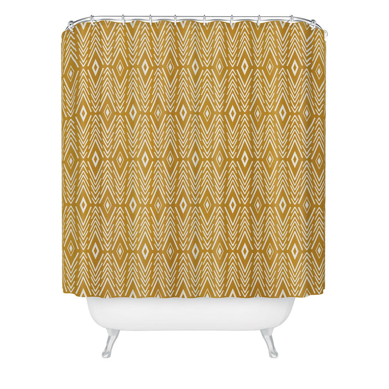 AVENIE BOHEMIAN DIAMONDS HONEY SHOWER CURTAIN