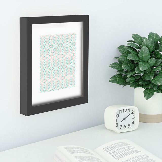 Bohemian Diamonds Mint Recessed Framing Rectangle