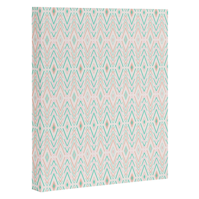 Bohemian Diamonds Mint Art Canvas
