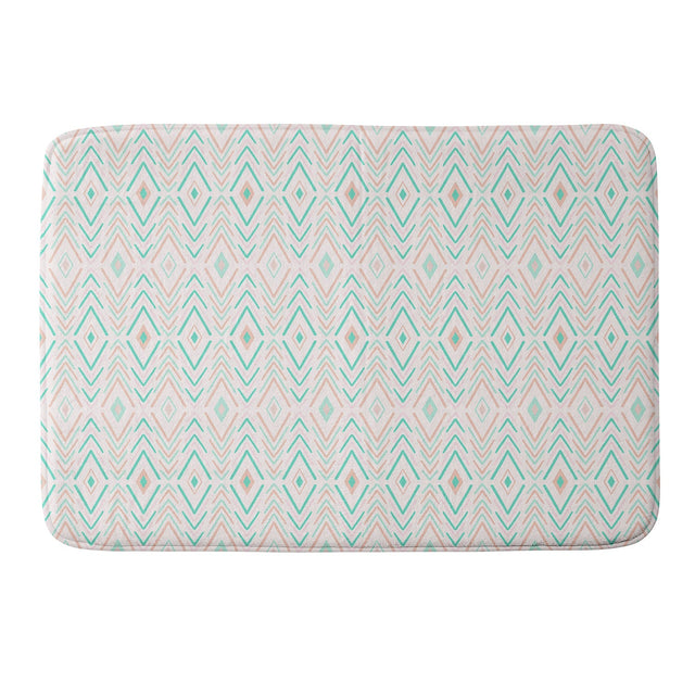 AVENIE BOHEMIAN DIAMONDS MINT MEMORY FOAM BATH MAT
