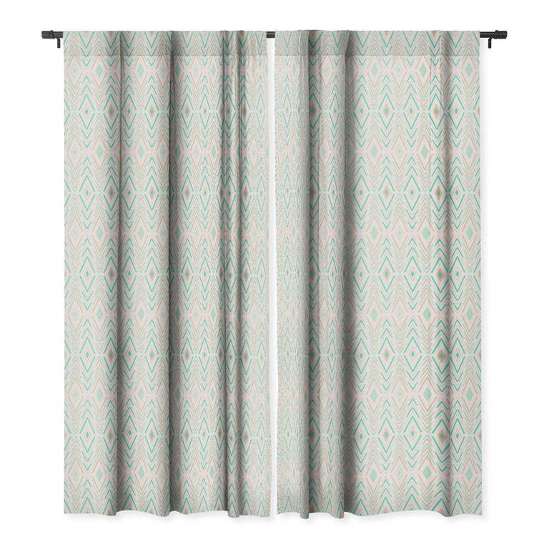 BOHEMIAN DIAMONDS MINT BLACKOUT NON REPEAT WINDOW CURTAIN