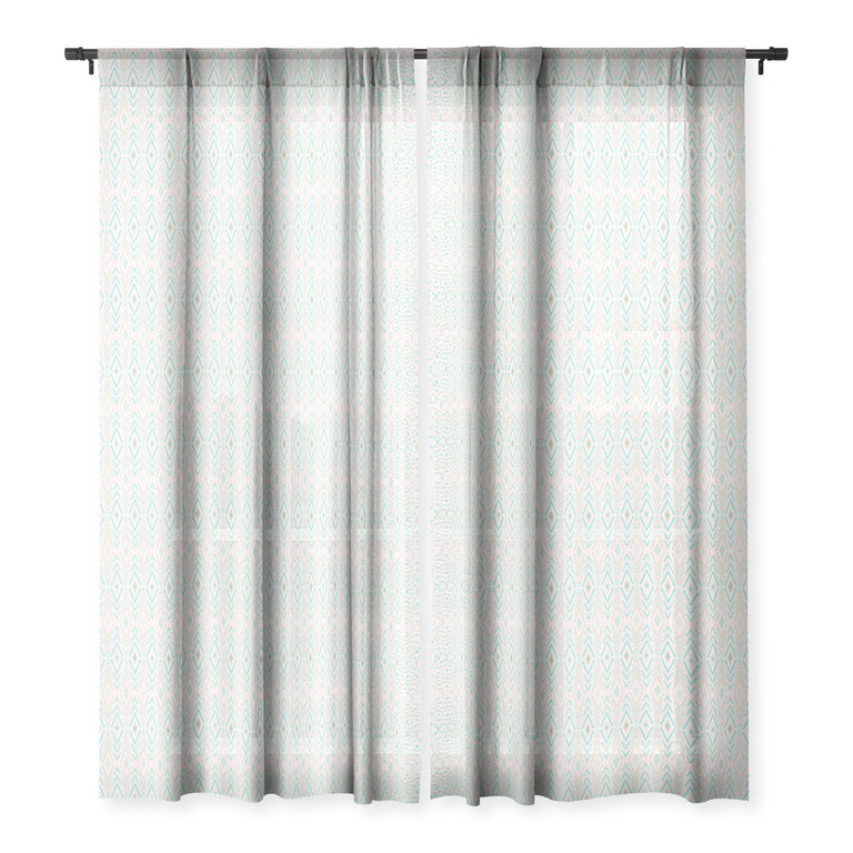 BOHEMIAN DIAMONDS MINT SHEER WINDOW CURTAIN