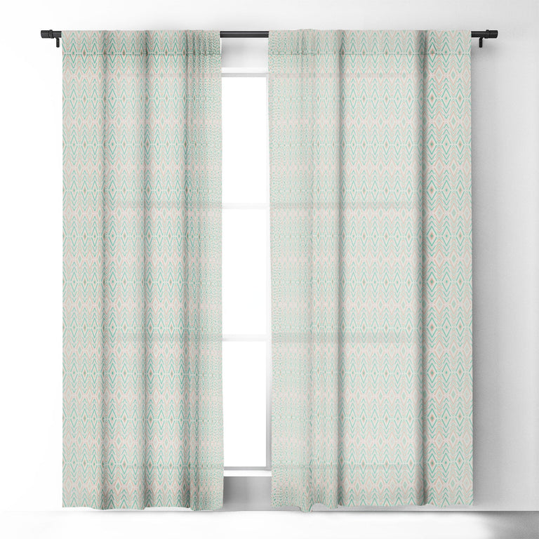 BOHEMIAN DIAMONDS MINT BLACKOUT WINDOW CURTAIN