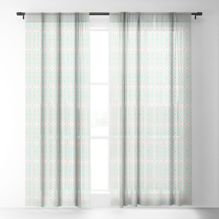 BOHEMIAN DIAMONDS MINT SHEER WINDOW CURTAIN