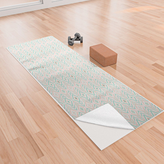 Bohemian Diamonds Mint Yoga Towel