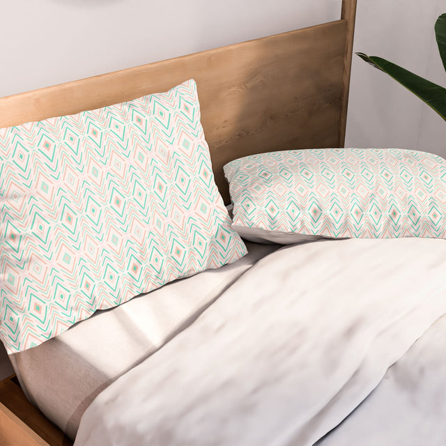 BOHEMIAN DIAMONDS MINT PILLOW SHAMS