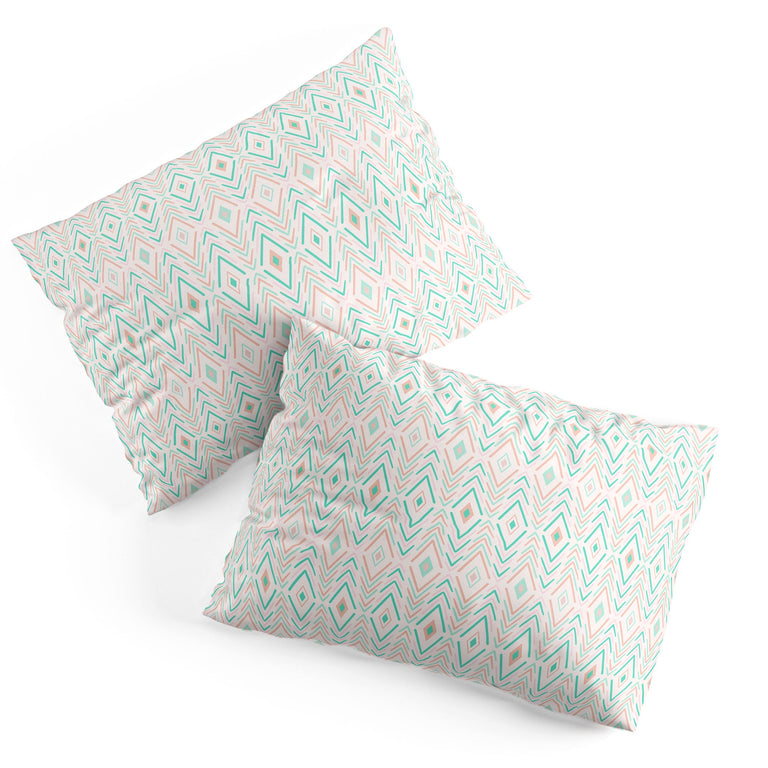 BOHEMIAN DIAMONDS MINT PILLOW SHAMS