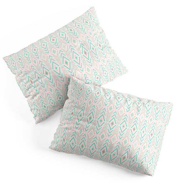 BOHEMIAN DIAMONDS MINT PILLOW SHAMS