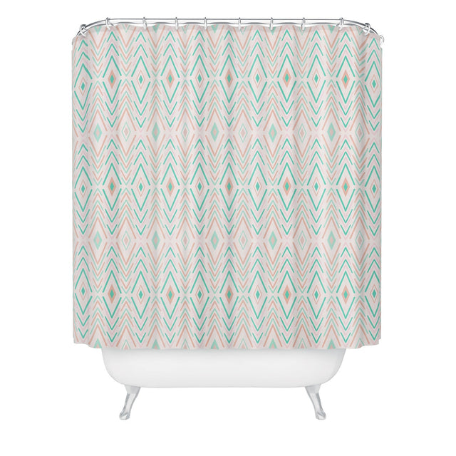 AVENIE BOHEMIAN DIAMONDS MINT SHOWER CURTAIN