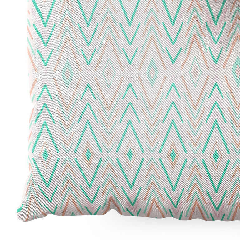 Bohemian Diamonds Mint Floor Pillow Square