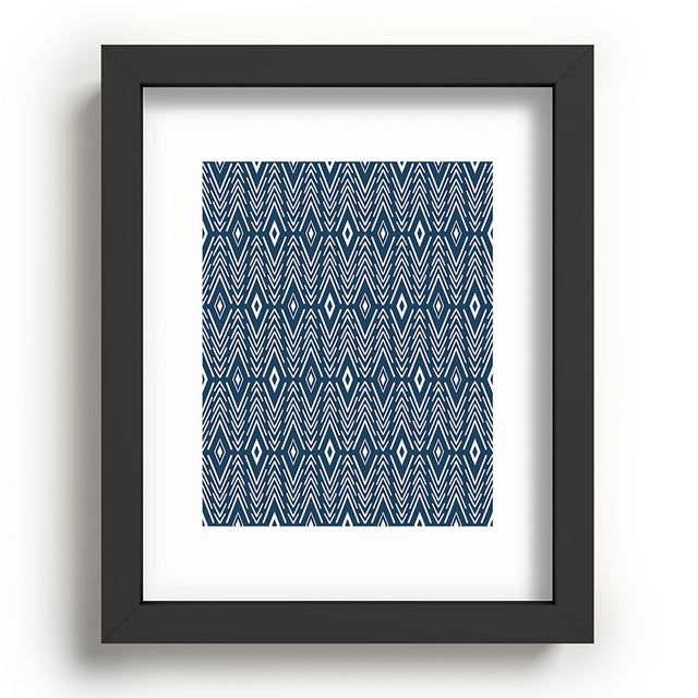 Bohemian Diamonds Navy Recessed Framing Rectangle