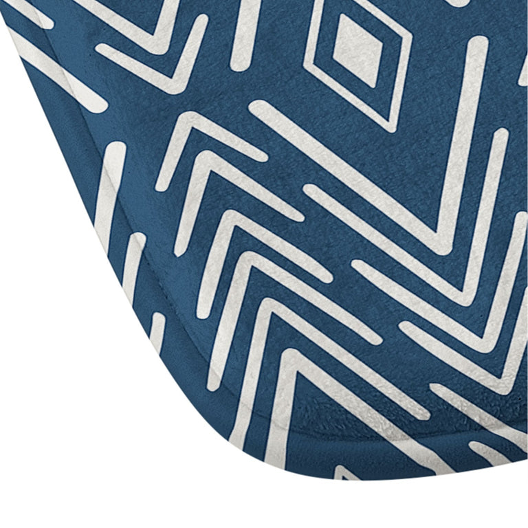 AVENIE BOHEMIAN DIAMONDS NAVY MEMORY FOAM BATH MAT