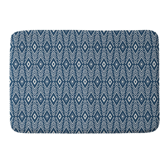 AVENIE BOHEMIAN DIAMONDS NAVY MEMORY FOAM BATH MAT