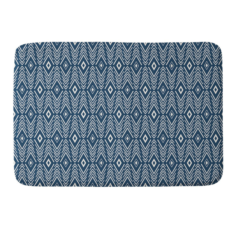 AVENIE BOHEMIAN DIAMONDS NAVY MEMORY FOAM BATH MAT